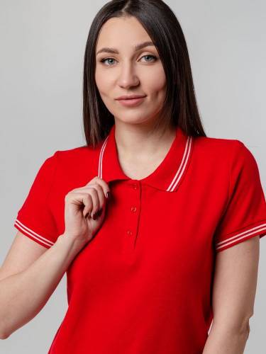 Рубашка поло женская Virma Stripes Lady, красная фото 10