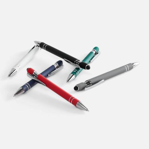 Ручка шариковая Pointer Soft Touch со стилусом, серая фото 6 Ручка шариковая Pointer Soft Touch со стилусом, серая фото 6