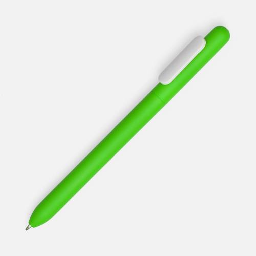 Ручка шариковая Swiper Soft Touch, зеленая с белым фото 2