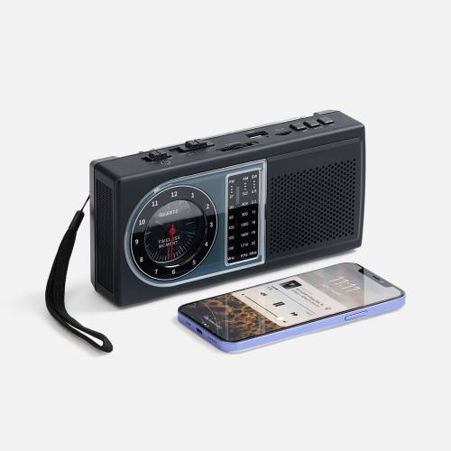 Bluetooth-колонка с радио Comradio, черная фото 4