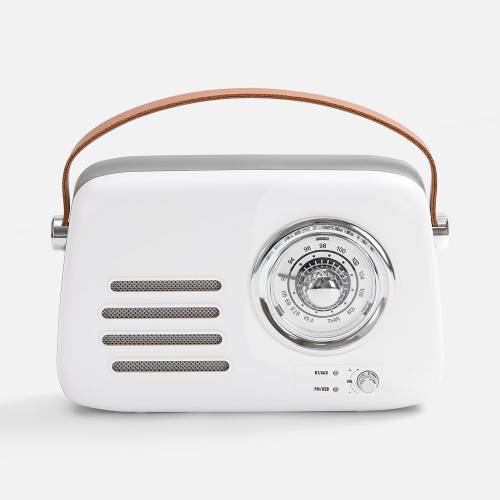 Bluetooth-колонка с радио Retronica, белая фото 4 Bluetooth-колонка с радио Retronica, белая фото 4