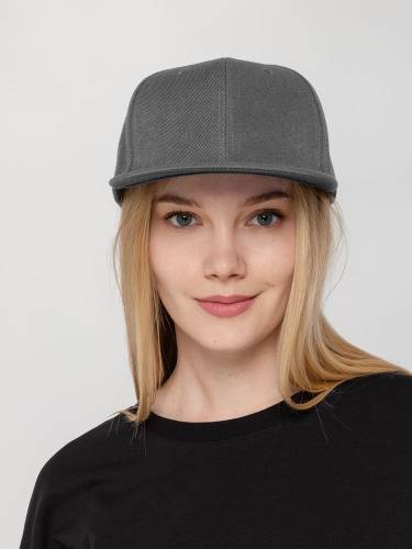 Бейсболка Snapback с прямым козырьком, серая фото 7 Бейсболка Snapback с прямым козырьком, серая фото 7