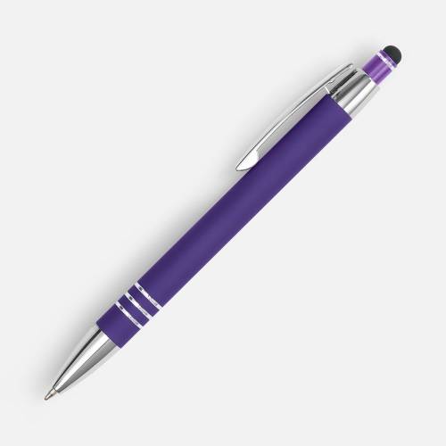 Ручка шариковая Sansen Soft Touch со стилусом, фиолетовая фото 3 Ручка шариковая Sansen Soft Touch со стилусом, фиолетовая фото 3