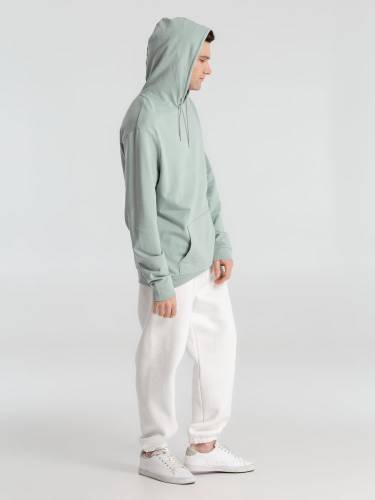 Толстовка с капюшоном унисекс Hoodie, серо-зеленая фото 12