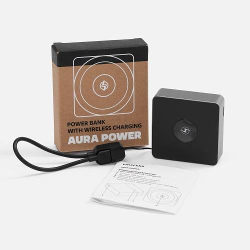 Внешний аккумулятор с беспроводной зарядкой Aura Power 5000 мАч, серый фото 9