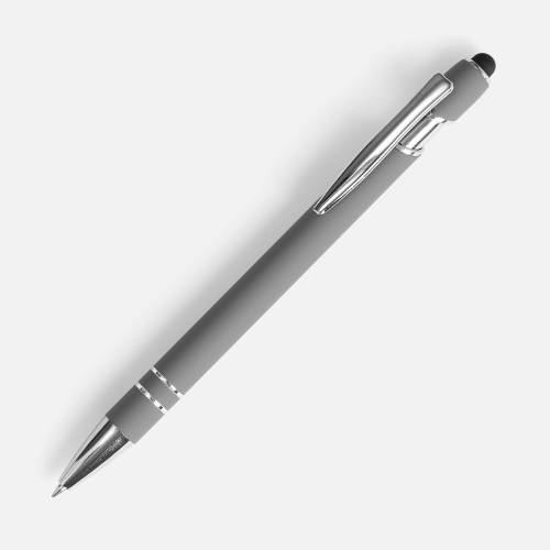 Ручка шариковая Pointer Soft Touch со стилусом, серая фото 2 Ручка шариковая Pointer Soft Touch со стилусом, серая фото 2