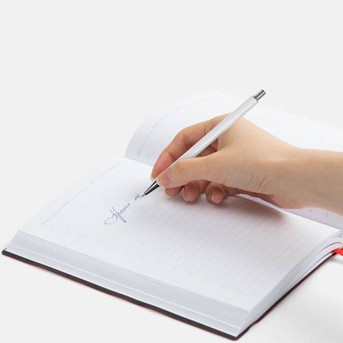 Ручка шариковая Slim Beam, белая фото 4 Ручка шариковая Slim Beam, белая фото 4