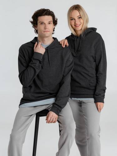 Толстовка с капюшоном унисекс Hoodie, серый меланж (антрацит) фото 18 Толстовка с капюшоном унисекс Hoodie, серый меланж (антрацит) фото 18