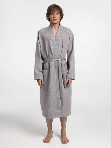 Халат вафельный Kimono, светло-серый фото 10 Халат вафельный Kimono, светло-серый фото 10