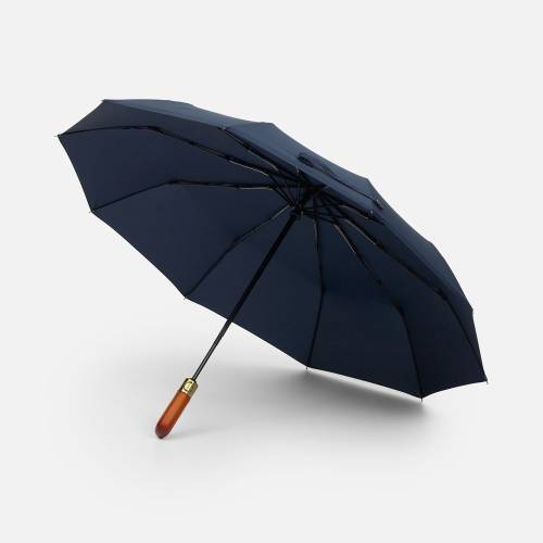 Зонт складной Cloudburst в подарочной упаковке, темно-синий фото 2 Зонт складной Cloudburst в подарочной упаковке, темно-синий фото 2