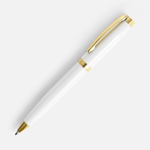 Ручка шариковая Letra Gold, глянцевая, белая фото 2 Ручка шариковая Letra Gold, глянцевая, белая фото 2