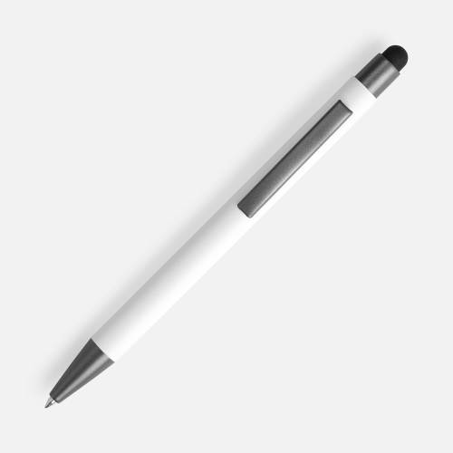Ручка шариковая Atento Soft Touch со стилусом, белая фото 3 Ручка шариковая Atento Soft Touch со стилусом, белая фото 3