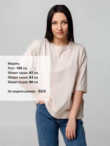 Футболка унисекс оверсайз Street Vibes, бежевая фото 8 Футболка унисекс оверсайз Street Vibes, бежевая фото 8
