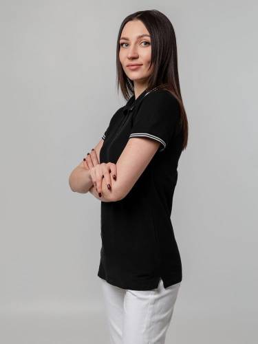 Рубашка поло женская Virma Stripes Lady, черная фото 8 Рубашка поло женская Virma Stripes Lady, черная фото 8