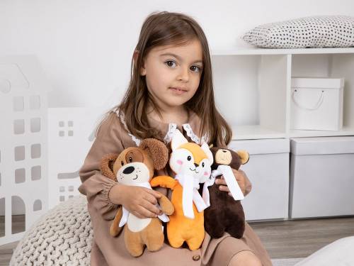 Мягкая игрушка Beastie Toys, мишка с белым шарфом фото 7