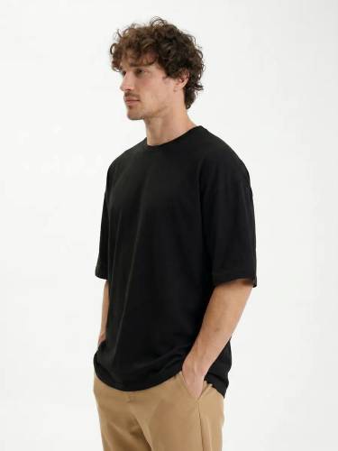 Футболка Oversize Premium 210, черная фото 4