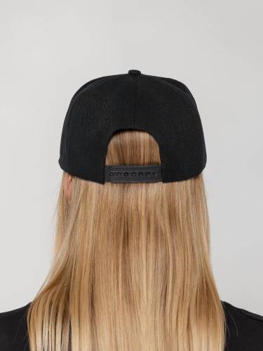 Бейсболка Snapback с прямым козырьком, черная фото 8 Бейсболка Snapback с прямым козырьком, черная фото 8
