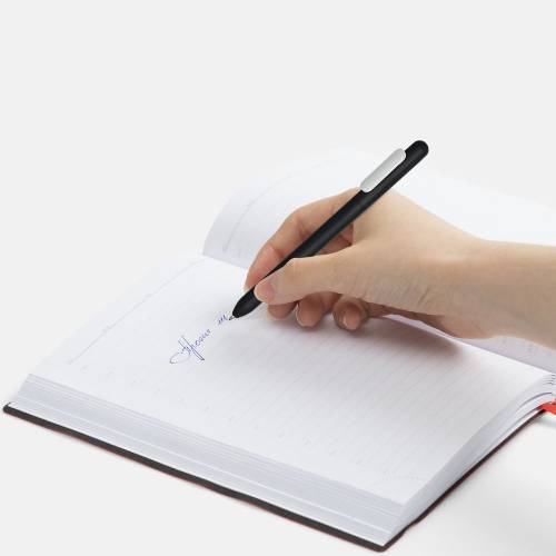 Ручка шариковая Swiper Soft Touch, черная с белым фото 5 Ручка шариковая Swiper Soft Touch, черная с белым фото 5