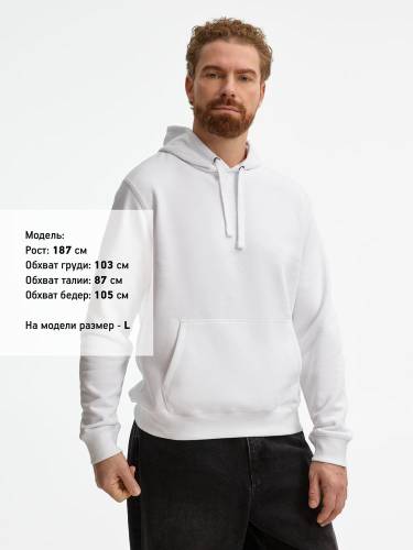 Толстовка унисекс Spencer, белая фото 5 Толстовка унисекс Spencer, белая фото 5