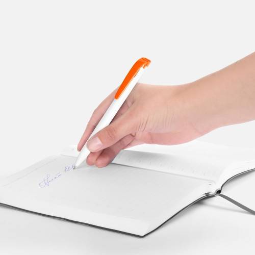 Ручка шариковая Favorite, белая с оранжевым фото 5 Ручка шариковая Favorite, белая с оранжевым фото 5