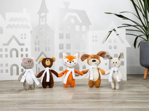 Мягкая игрушка Beastie Toys, лисенок с белым шарфом фото 9