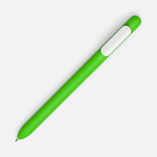 Ручка шариковая Swiper Soft Touch, зеленая с белым фото 3